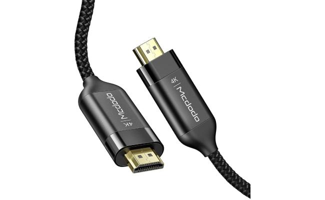Mcdodo CA-7180 High Speed Braided Nylon HDMI 2.0 Cable, Full HD 1080p, HDR, HDCP 2.2,4K UHD 2160p, for PS3 PS4 Xbox One 360 HDTV Apple TV, 2m - Black